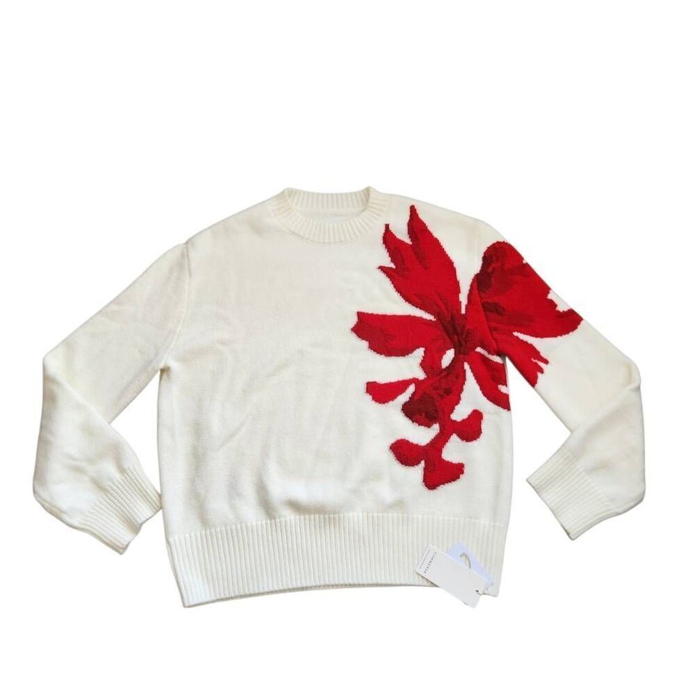 Commense Jacquard Sweater Womens Medium Oversized Chic Style Floral - Picture 3 of 6